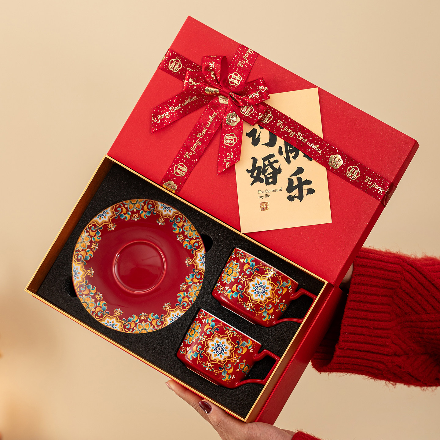 唐呈「珐琅彩」陶瓷咖啡杯碟情侣杯高档礼盒新婚礼物订婚伴手礼物,餐饮具,咖啡杯,淘宝优惠券,粉丝福利购,淘宝优惠卷