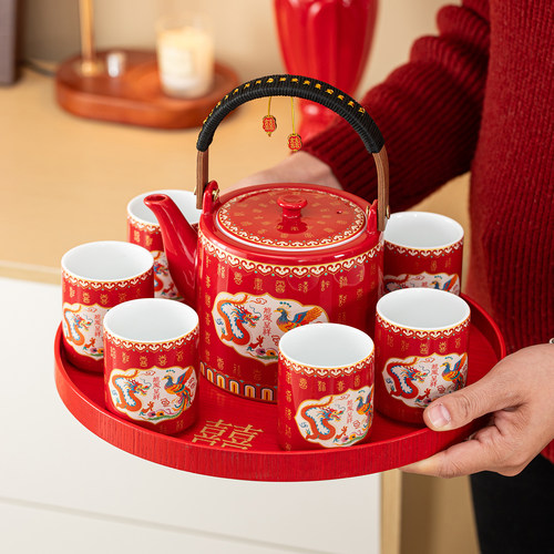 唐呈结婚龙凤呈祥茶具套装