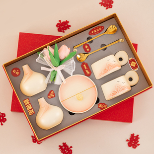 唐呈新婚礼物送新人水杯一对闺蜜订婚结婚花瓶摆件高档实用伴手礼