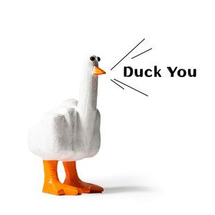 创意树脂桌面搞怪摆件 竖中指鸭 you 送朋友同学沙雕礼物 duck
