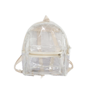 透明双肩包男隔层 大容量PVC果冻背包轻便学生考试包沙滩防水书包