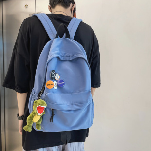 新款 简约大容量旅行背包休闲初中生高中大学生书包 潮牌双肩包男士