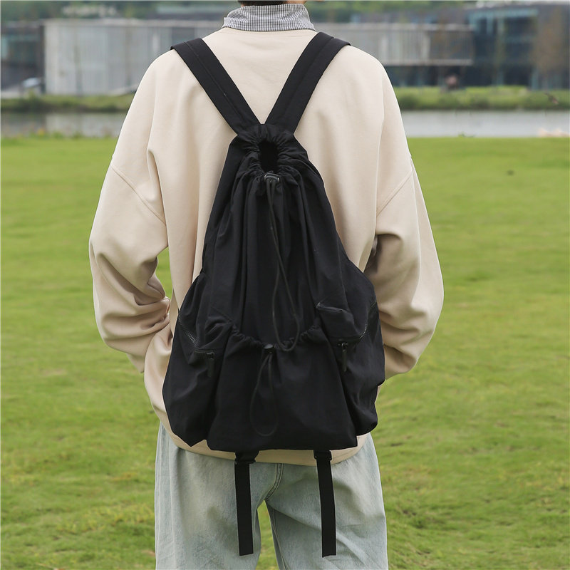 潮牌斜挎包男生大容量新款骑行包百搭单肩包大学生上课通勤背包男