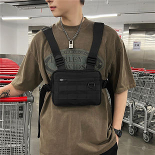 胸包男ins个性嘻哈潮牌马甲包机能风运动骑行包多工战术背心包男
