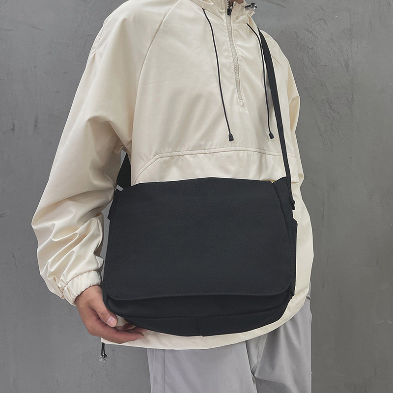 原宿简约单肩包帆布斜挎包休闲百搭学生书包大容量男士背包邮差包,箱包皮具/热销女包/男包,通用款女包,淘宝优惠券,粉丝福利购,淘宝优惠卷