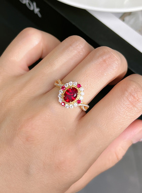 新品鎏金满钻开口戒指晚宴饰品