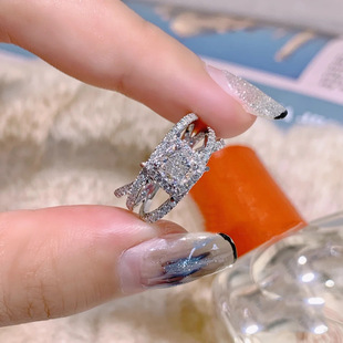 vintage韩系新款打结带钻戒指女 小众设计时尚ins潮冷淡风不掉色