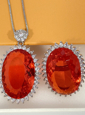 夸张个性高级感克拉戒指吊坠项链