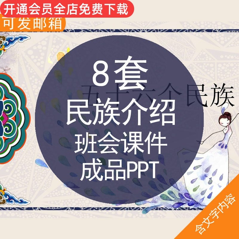 民族介绍班会课件成品ppt模板56个民族介绍少数民族节日习俗风俗文化