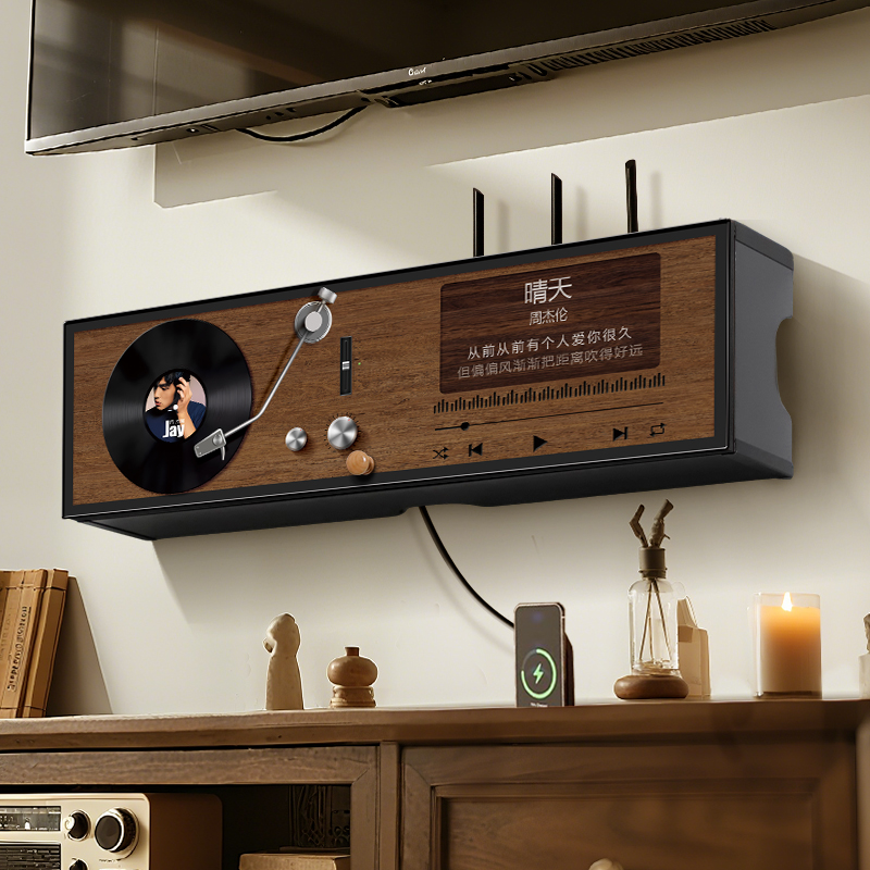 高级感唱片无线路由器收纳盒遮丑