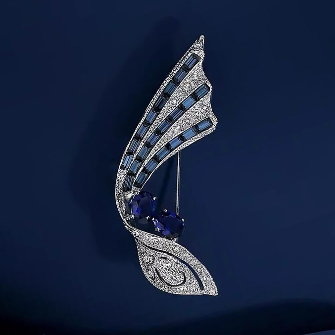 优雅复古蓝风旗胸针高档女精致西装胸花高级设计感别针气质配饰品,饰品/流行首饰/时尚饰品新,胸针,淘宝优惠券,粉丝福利购,淘宝优惠卷