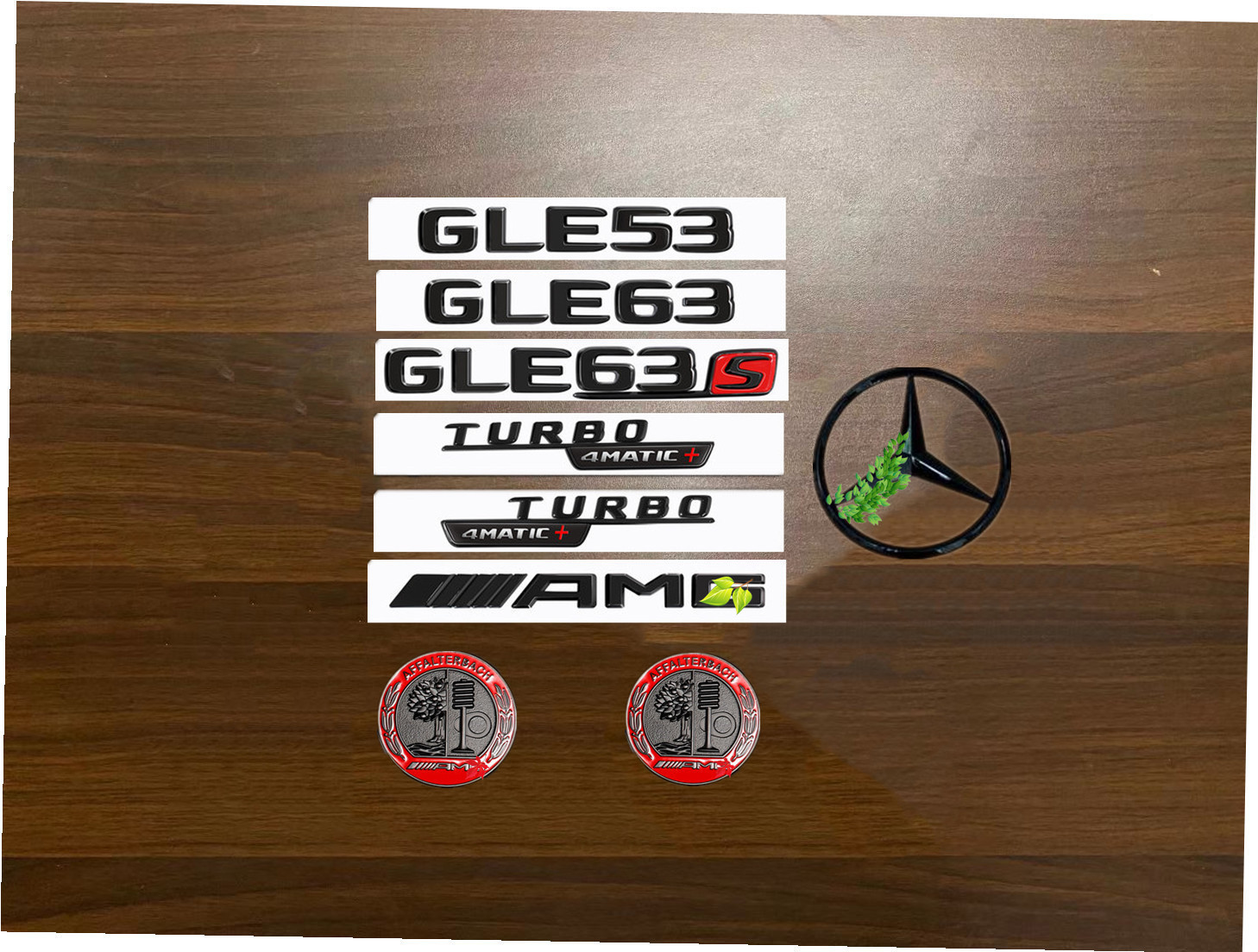 奔驰GLE黑色车标尾标改装GLE53 GLE63S AMG后尾标数字黑武士W167