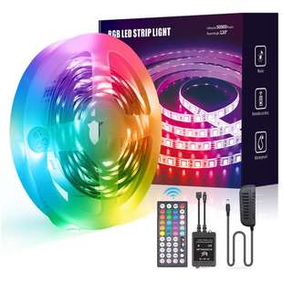 LED灯带套装 2835 12V44键红外音乐律动七彩变色氛围灯条5050rgb