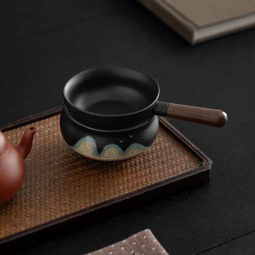 万里江山茶漏陶瓷茶滤茶叶分离过滤网滤茶器泡茶神器桌面茶台摆件