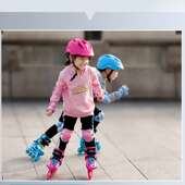 美洲狮护具轮滑护具儿童头盔骑行滑板溜冰平衡车运动防摔全装 备