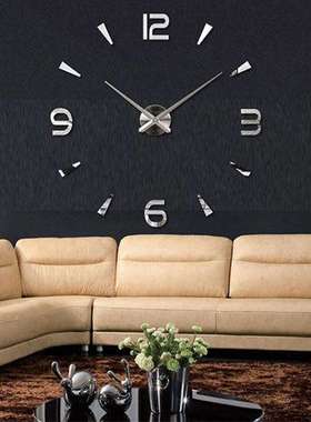 厂家 客厅装饰diy北欧挂钟 创意时尚镜面大号免打孔wall clock