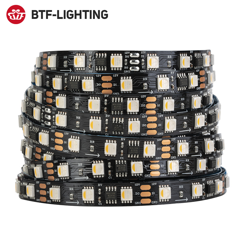 LED全彩RGBW4合1幻彩WS2814ic高亮12V跑马流水可编程亮化24V灯带