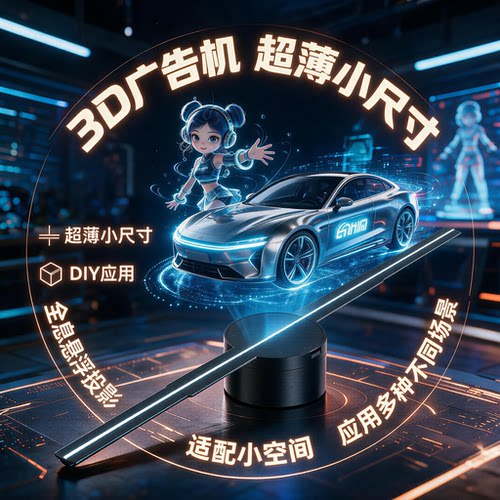 超薄超轻小尺寸裸眼3d全息风扇屏