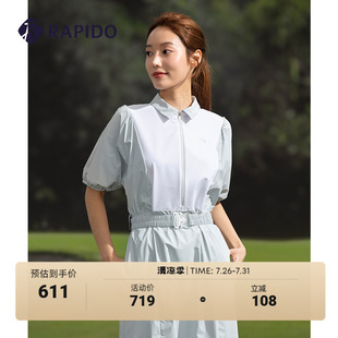 RAPIDO雳霹道春夏新款 女士高尔夫GOLF拼接休闲收腰连衣裙