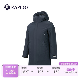 拉链运动羽绒服 RAPIDO霹雳道 男子鹅绒连帽中长款 冬季 断码