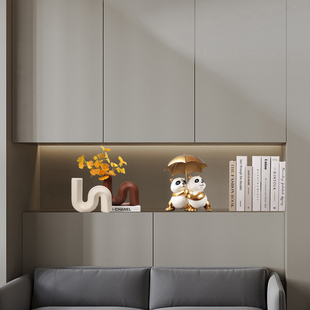 熊猫摆件高级感小众创意玄关电视柜餐边柜装饰品家居好物乔迁礼品