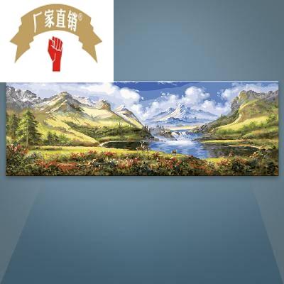 自油自画diy数字油画客厅风景装饰画 招财聚宝70200