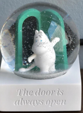 现货 日本 Moomin 姆明玻璃雪球摆件80周年款直径8厘米亚美