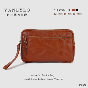 钱包 可放苹果大号手机 隔层多 86005 头层树膏牛皮钱包