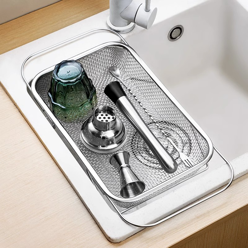 可伸缩水槽沥水篮不锈钢洗菜盆置物架厨房水池沥水架洗碗池沥碗架