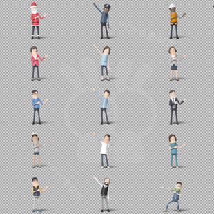 卡通可爱综艺表情包搞笑人物动画视频素材带通道