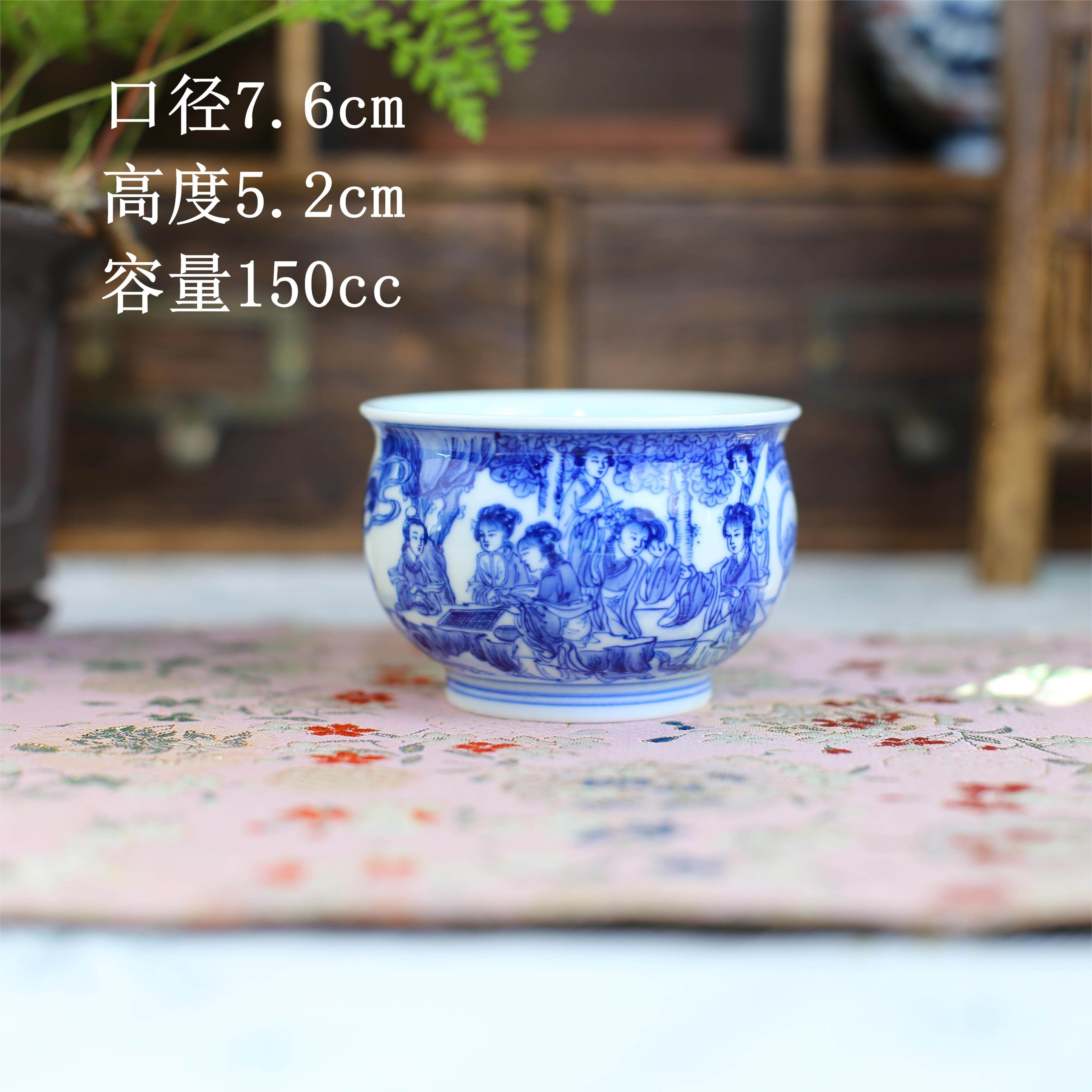 物语山阁徐胜贵手绘青花杯