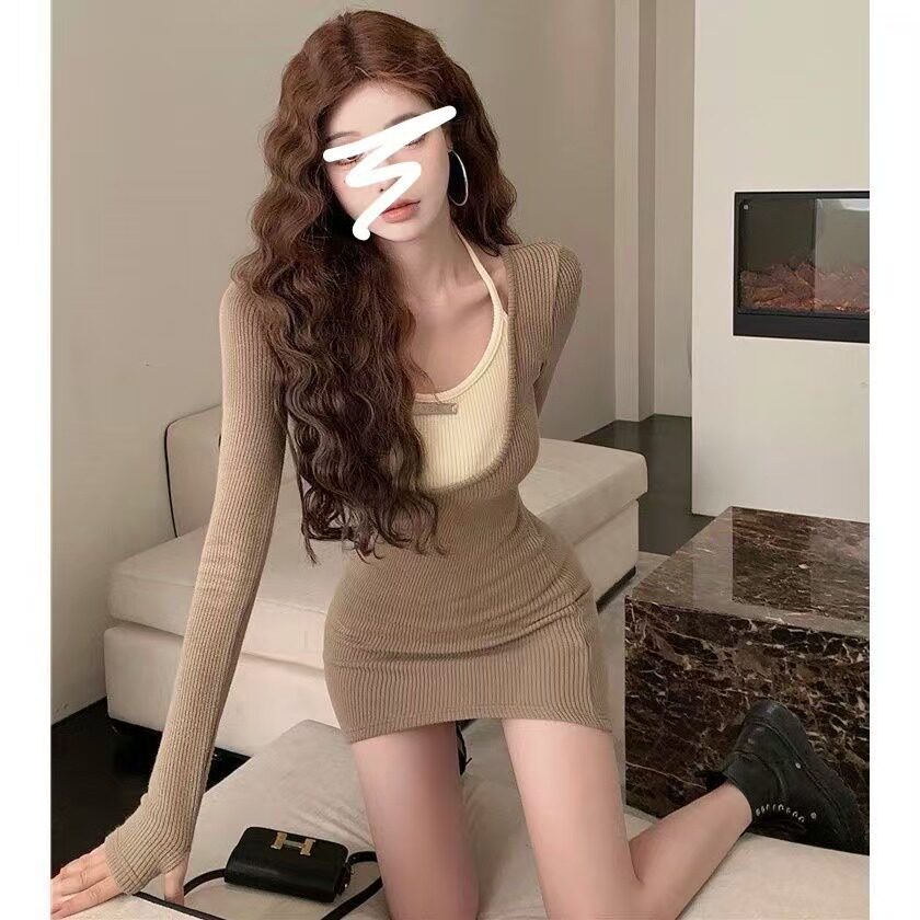 纯欲风秋冬款打底连衣裙