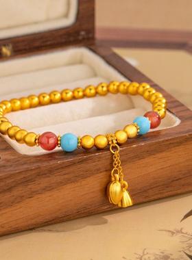 莲蓬仿绿松石圆珠手链女新中式