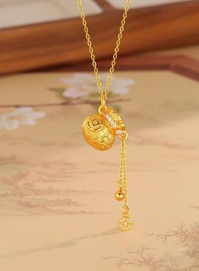 钱币福袋流苏吊坠项链女新中式