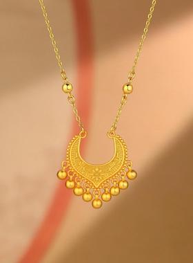 波西米亚扇子吊坠项链女民族风