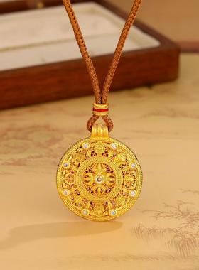 金刚杵罗盘编织绳项链女新中式