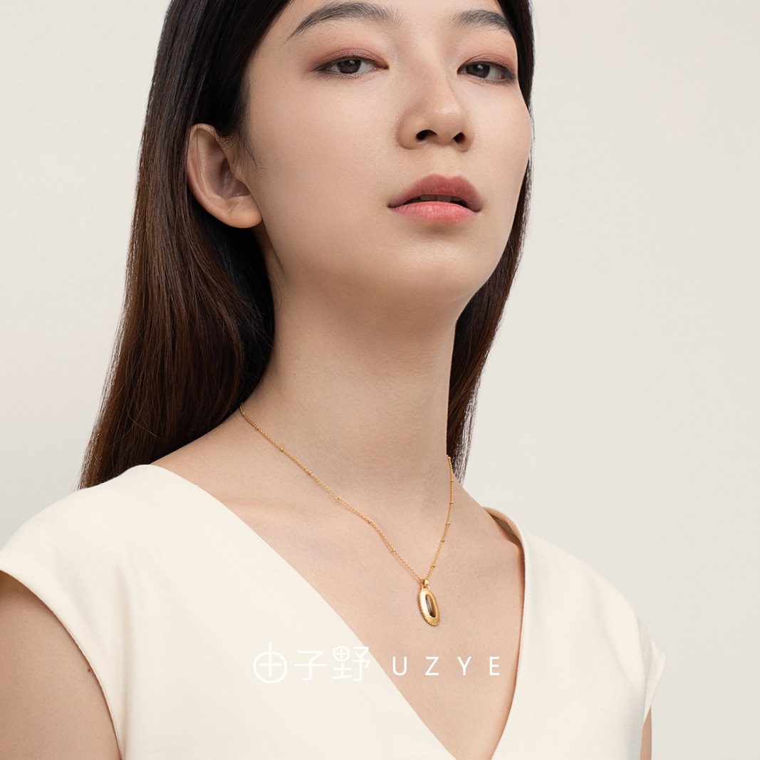 由子野原创设计18k金轻奢高级天然虎眼石项链女款2025新款毛衣链