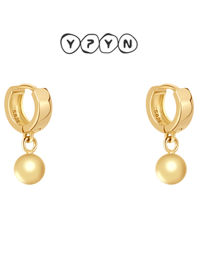 一撇一捺YPYN润泽圆韵金色耳扣女美式街头复古风耳环几何半圆耳钉