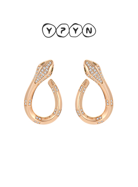 一撇一捺YPYN美杜莎系列金色蛇形耳钉男女同款2024年新品中性款