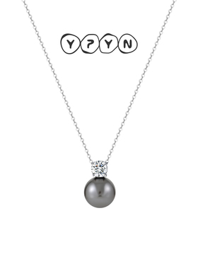 一撇一捺925银锁骨链老钱风灰色