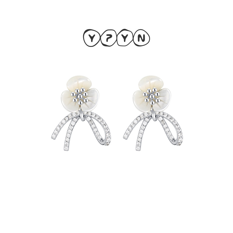 【618新品】一撇一捺YPYN春舞曲耳钉925银母贝耳环花朵耳饰春夏款