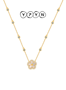 一撇一捺YPYN五福花系列项链925银商场同款2024年新品金色锁骨链