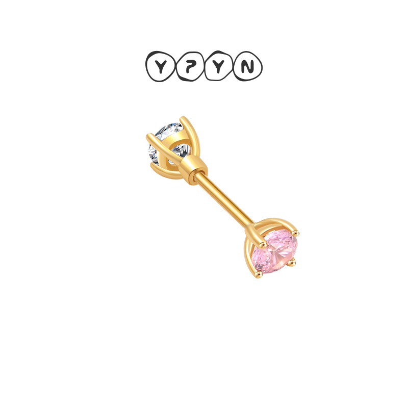 单只耳骨钉女莫桑钻耳钉双面戴