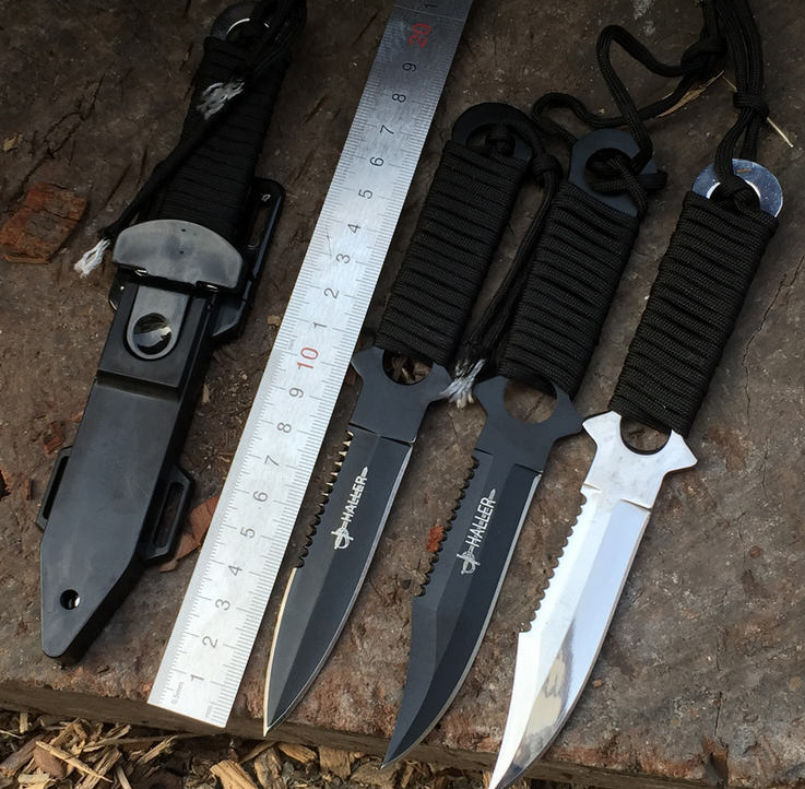 美国户外防身野外荒野求生特战高硬度锋利男匕军刀直刀刀具手开刃