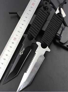 CS穿越火线美国匕刃龙泉短刀剑户外专用非折叠直刀防身手武器开刃