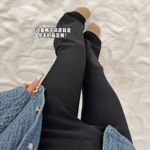 微喇西装裤女2025新款秋冬季加厚绒裤女外穿休闲大码加绒喇叭裤子