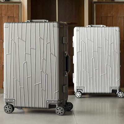 全铝镁合金28寸旅行箱24寸拉杆箱20寸登机箱海关锁竖条纹个性商务