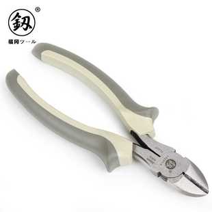 供应福冈工具电工斜嘴钳偏口钳子偏嘴斜口钳省力斜咀钳6寸