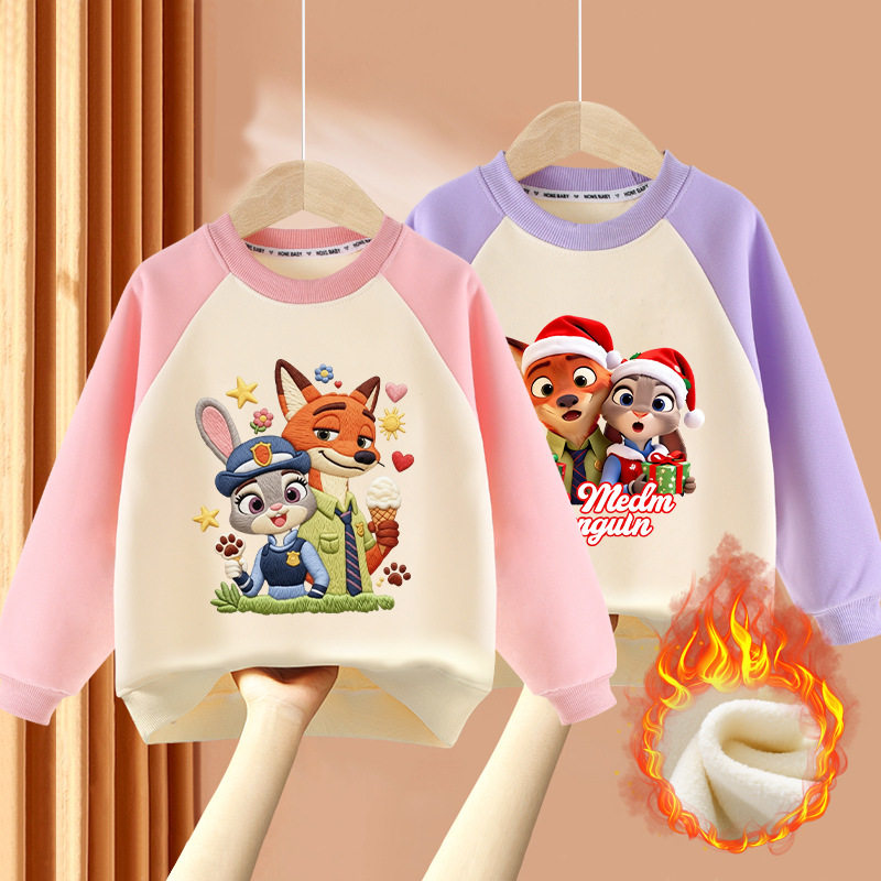 女童卫衣2026秋冬新款儿童过年洋气衣服加绒小女孩保暖上衣中大童