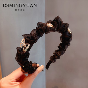 显脸小 头饰 网纱发箍发捆韩国发带甜美百搭少女外出仙气头箍女款